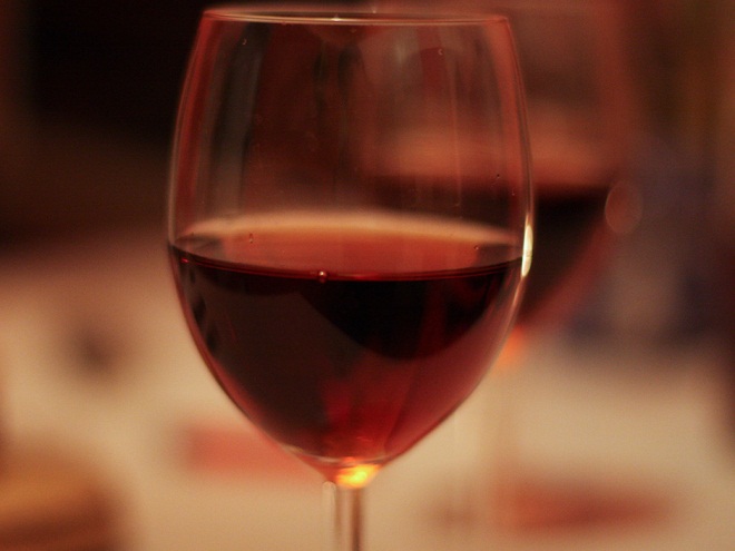 Glass of red wine