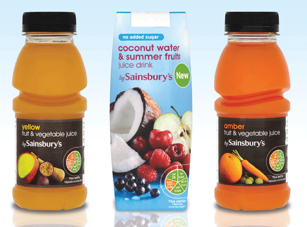 Sainsbury's juice ingredients such as coconut and vegetables are central