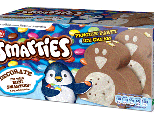 Smarties party penguin ice cream